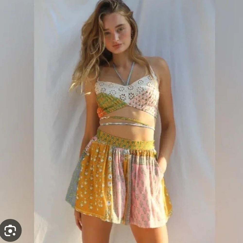 Jen's Pirate Booty High Waist Yellow and Green Shorts